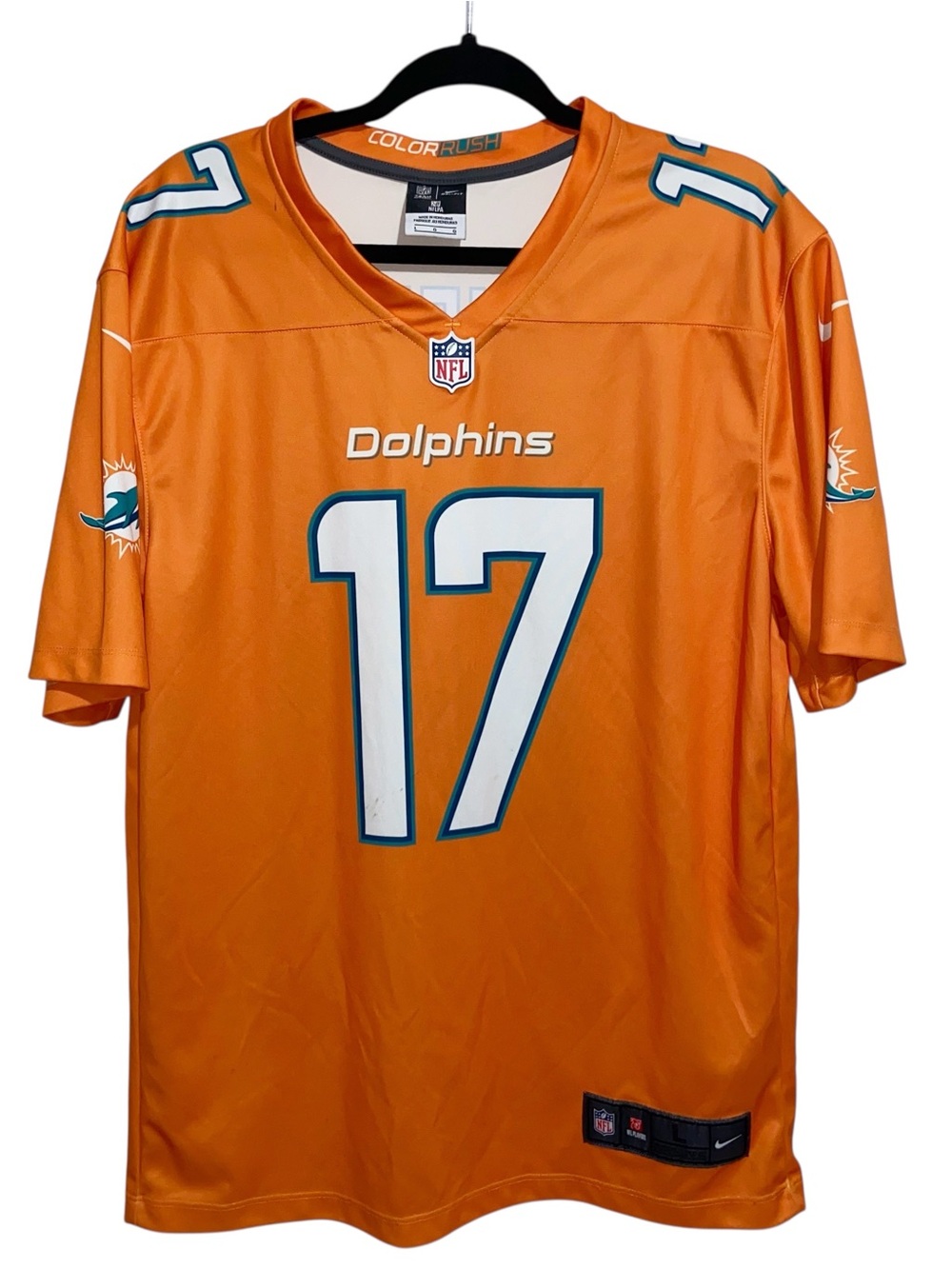 Miami Dolphins Jersey Mens Large Orange NFL Football Nike ColorRush Tannehill 17